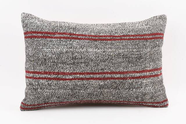 Turkish Kilim Pillow Vintage Wool Home Decor - 16x24 - image 1