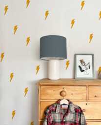 Lightning Bolt Fabric Wall Stickers - Eco-Friendly, Removable, Reusable Decals For Kids' Bedrooms, Playrooms & Nurseries - thumbnail 1