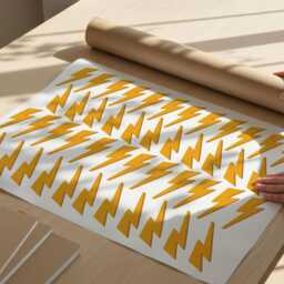 Lightning Bolt Fabric Wall Stickers - Eco-Friendly, Removable, Reusable Decals For Kids' Bedrooms, Playrooms & Nurseries - thumbnail 2