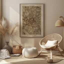 Manchester, England Map - Vintage Beige Detailed Print United Kingdom Wall Art Travel Gift - thumbnail 3