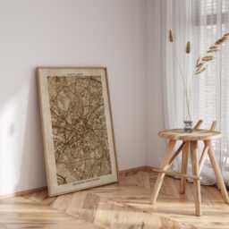 Manchester, England Map - Vintage Beige Detailed Print United Kingdom Wall Art Travel Gift - thumbnail 2