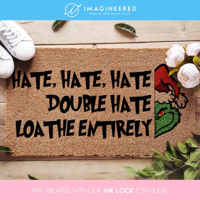 The Grinch Doormat - Funny Christmas Hate Loathe Entirely Mat Porch Decor - image 1