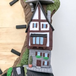 Medieval Wall Clock Handmade & Sculpted Miniature - thumbnail 4