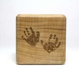 Custom Infant Memorial Engraved Baby Block With Handprints // Loss Stillborn Keepsake Angel Gifts Miscarriage Gift - thumbnail 1