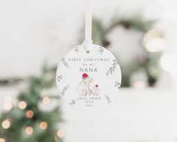 Baby's First Christmas Ornament - As My Nana Gift 1st As Nanny Grandma Granny Bauble Tree Decoration - thumbnail 1