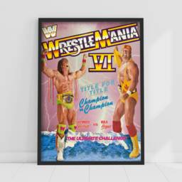 Wwe Print - Wrestlemania Ultimate Warrior & Hulk Hogan Poster Wrestling Wall Art - thumbnail 1