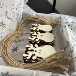 Diy Christmas Tag, Gift From Baby, Fingerprint Reindeer Ornament, For Grandparents, Present Finger Painting - thumbnail 3