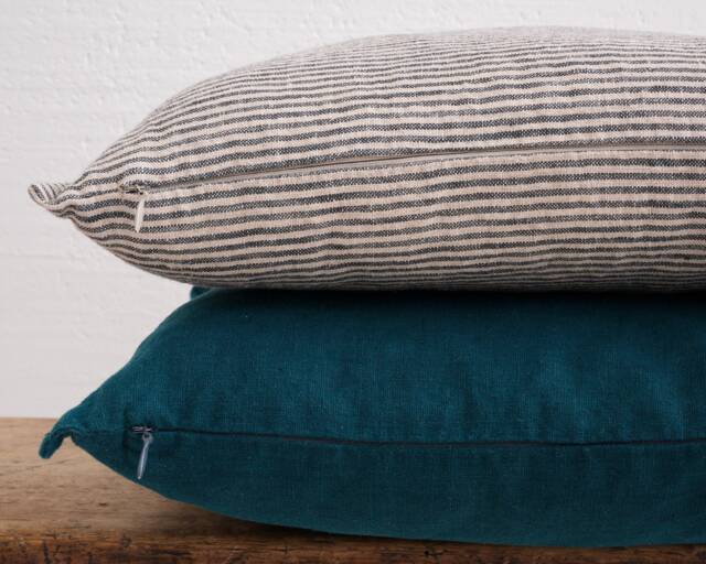 Soft Washed Cushioncase, Bed Cushioncover With Zipper, Couch Or Sofa Pillowcase Color Softened Throw Pillow, Pure Linen Cover - image 1