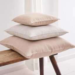 Soft Washed Cushioncase, Bed Cushioncover With Zipper, Couch Or Sofa Pillowcase Color Softened Throw Pillow, Pure Linen Cover - thumbnail 3