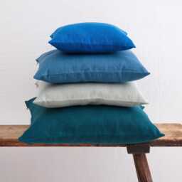 Soft Washed Cushioncase, Bed Cushioncover With Zipper, Couch Or Sofa Pillowcase Color Softened Throw Pillow, Pure Linen Cover - thumbnail 2
