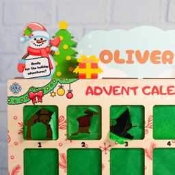 Christmas Countdown For Kids, Advent Calendar, Days Until Christmas, Wooden Family Toddler Activities - thumbnail 3