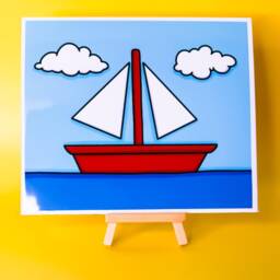 Simpsons Boat Art Print Living Room Sailboat Painting - 20x20 cm - thumbnail 2