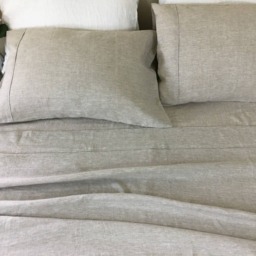 Natural Linen Bed Sheets in Undyed Linen, Medium Weight Top Sheet, Fitted Pillow Cases Twin, Queen, King Or Custom Size - thumbnail 3