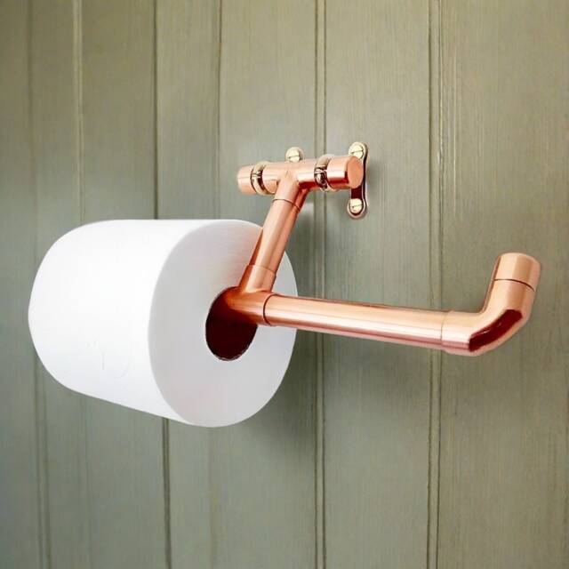 Copper Dual Toilet Roll Holder - Wall Mounted Bathroom Organizer - image 1