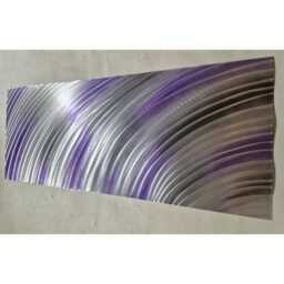 Ripples, Modern Abstract Metal Wall Art, Purple Grey Silver, Indoor Outdoor - thumbnail 2