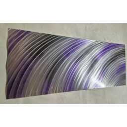 Ripples, Modern Abstract Metal Wall Art, Purple Grey Silver, Indoor Outdoor - thumbnail 3