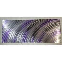 Ripples, Modern Abstract Metal Wall Art, Purple Grey Silver, Indoor Outdoor - thumbnail 1