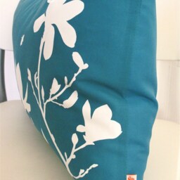 Teal Magnolia & Butterfies Rectangle Pillow - thumbnail 4