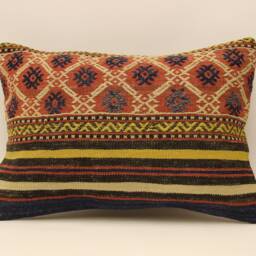 Pillow Cover - Classic Kilim -Sofa -Ticking Geometric -Home Decor- Cotton Decorative -14x20 Thro Pillo Cove Be-251 - thumbnail 2