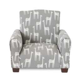 Personalized Child's Upholstered Rocking Chair/Chair - Grey Giraffe - thumbnail 4