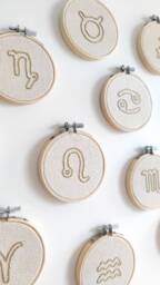 star Sign Wall Embroidery - Aries Taurus Gemini Cancer Leo Virgo Libra Scorpio Sagittarius Capricorn Aquarius Pisces - thumbnail 1