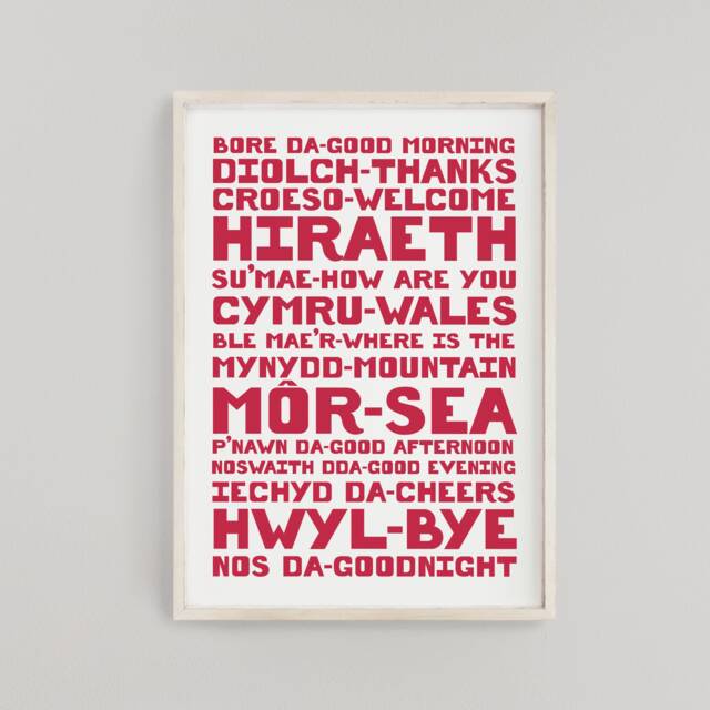 Welsh Words Print, Gifts, Print Geiriau Cymraeg, Prints, Printiau Learning Welsh, Learn