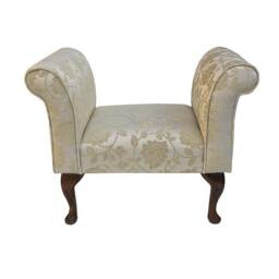 Handmade Floral Fabric Bench - Woburn Gold, British Made - thumbnail 2