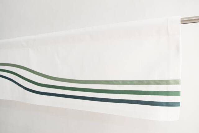Window Valance Curtain - Modern White Green Cotton Geometric Topper, Minimalist Dark Valence For Living Room Bathroom, Custom - image 1