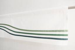 Window Valance Curtain - Modern White Green Cotton Geometric Topper, Minimalist Dark Valence For Living Room Bathroom, Custom - thumbnail 1
