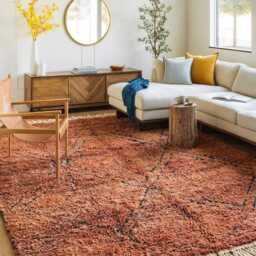 Brown Black Diamond Moroccan Berber Rug - Shag Area Rugs Hand Tufted Wool Carpet - thumbnail 3