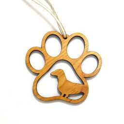 Dog Paw Print Ornament Pet Lover Christmas Gift - thumbnail 2