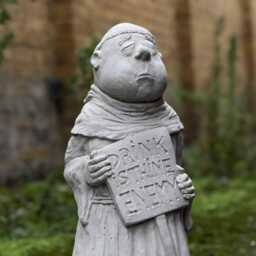 "stone Funny Monk Garden Sculpture Concrete Humor " - thumbnail 2