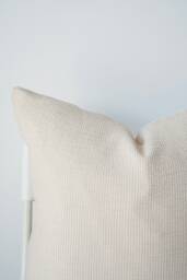 Beige White Striped Pillow Cover - thumbnail 1