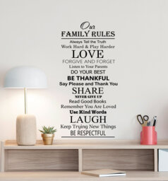 Our Family Rules Wall Decal Love Poster in This Sign House Living Quote Entryway Vinyl Sticker Gift Bedroom Decor Home Art 6-23 - thumbnail 1