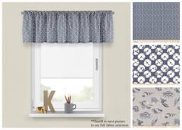 Cello Blue Nautical Valance - Premier Prints Designer Window Treatments - Custom Topper For Beach House Decor - Straight Or Wavy Panel - thumbnail 1