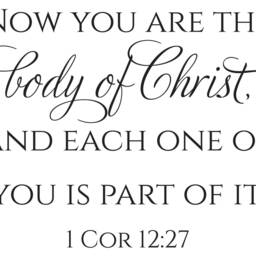 "Vinyl Wall Art Decal - 1 Corinthians 1227 ""Now You Are The Body Of Christ, & Each One Is Part It." - thumbnail 2