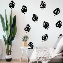 Monstera Leaf Wall Decal Pack Tropical Swiss Cheese Plant Home Stickers - thumbnail 1