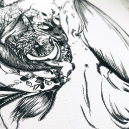 The Journey Of Creation - Whale - Life Ink Illustration Wall Art Giclee Print - thumbnail 3