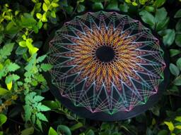 Uv String Art Psychedelic Mandala , 50x50cm/19.7 Inches, Handmade 3D Wall Art, Black Light, Home Decor, Wall Hanging, Yoga Art, Thread &nails - thumbnail 1