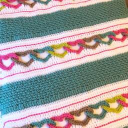 Interwoven Heart Crochet Blanket Chunky Yarn Throw - thumbnail 4