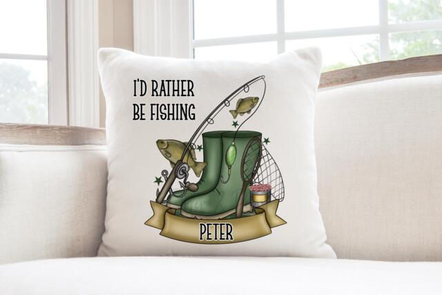 Fishing Gift, Personalised Cushion, Gift For Angler - image 1