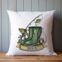 Fishing Gift, Personalised Cushion, Gift For Angler - thumbnail 3