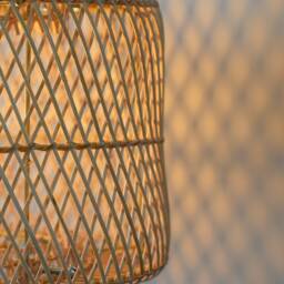 Rattan Lamp Shade - Woven - Handmade Interesting Shades Pretty Decor Boho Home - thumbnail 3