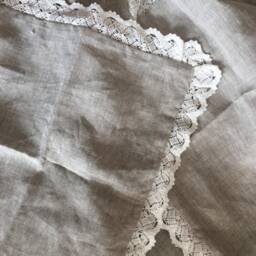 Set Of 2 European Laundered Linen Euro Sham With Crochet Lace Light/Dark Beige - thumbnail 3
