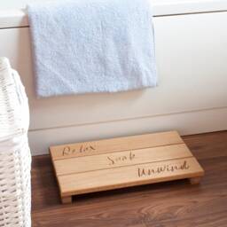 Peak Heritage?? Personalised Engraved Solid Oak Duck Board Bath Mat Shower Wooden