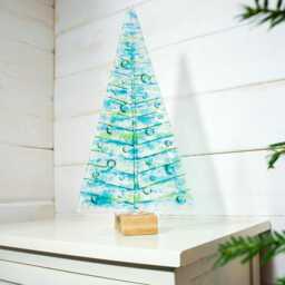 xl Fused Glass Christmas Tree Blue Green 32cm - 12 1/2 - thumbnail 2