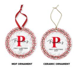 Personalised Initial Christmas Ornament Floral Wreath Bauble - thumbnail 4