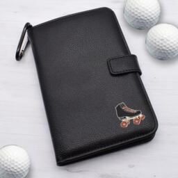 Retro Roller Skate Design - Personalised Leatherette Golf Organiser Complete With Divot Repairer, Marker, Tees, Scorecard & Pencils - thumbnail 1
