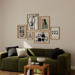 Gallery Wall Set, Print Sets, Trendy Art Posters, Art, Set Of 6, Prints, Home Decor Ideas, Living Room Wall, Unframed - thumbnail 1