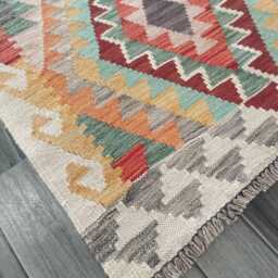 Handmade Wool Kilim Runner, Classic Artisan Afghan Turkish Persian Qashqai Moroccan Navajo Natural Flatweave Rug 248x81 cm - thumbnail 4